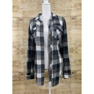 Ocean Current Plaid Shirt, Black, Size XL